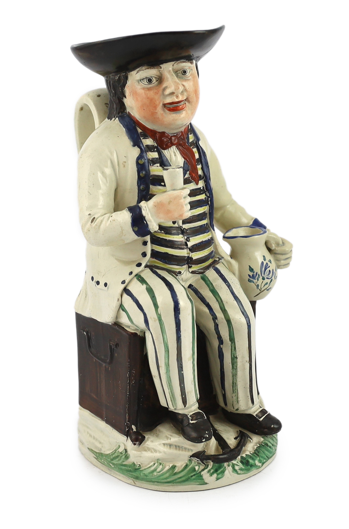 A Staffordshire pearlware sailor Toby jug, c.1800-10, restoration